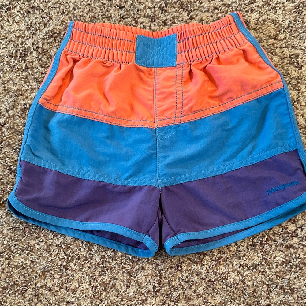 Patagonia Kids' Shorts in Orange, Blue, and Purple